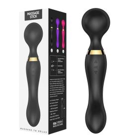 Multispeed Vibrating Rechargeable Magic Massager Wand Personal Full Body Therapy (Color: black)