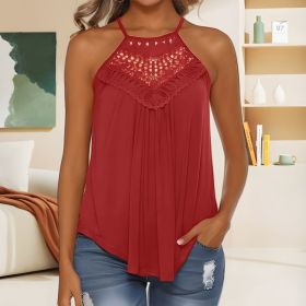 Womens Sexy Embroidered Camisole For Foreign Trade (Option: Red-M)